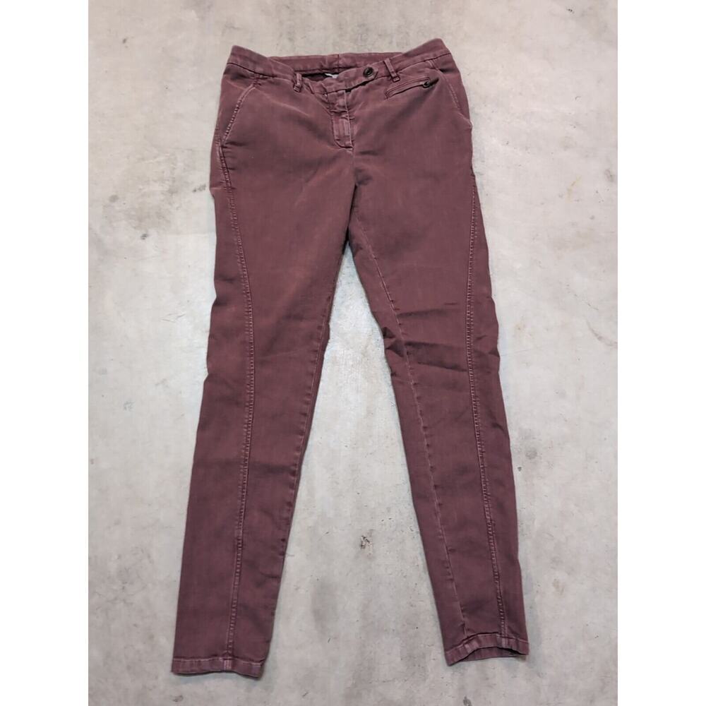 Brunello Cucinelli Controllo Women 8 Red Pants Skinny Designer